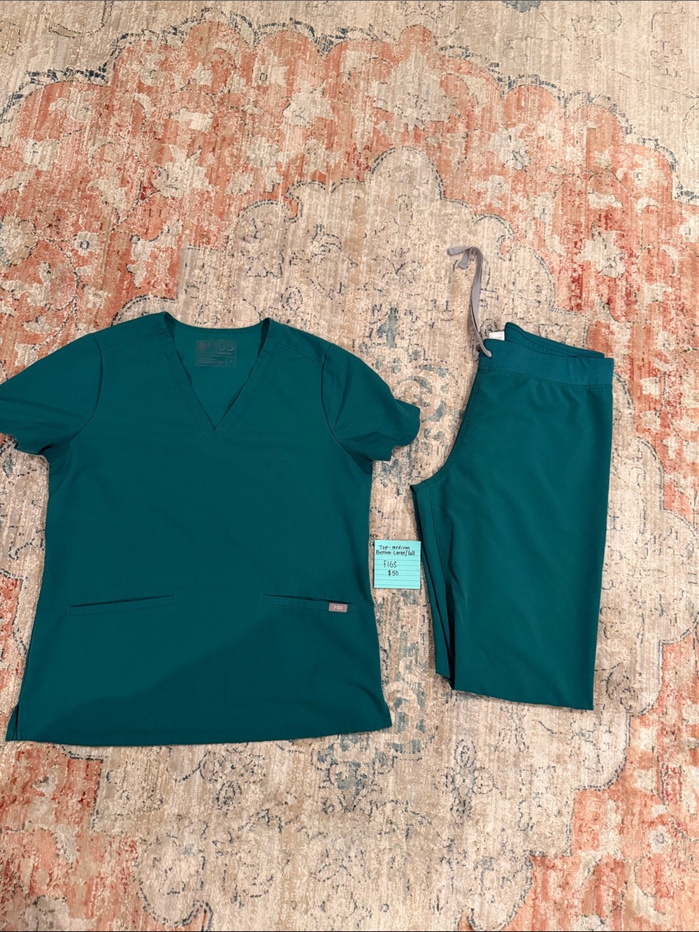 Kids Teal V-Neck Scrub Top and Pants Set - Brand: